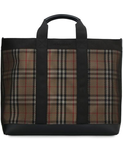 Burberry Tote bag con motivo Vintage Check - Nero