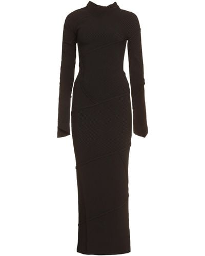 Balenciaga Spiral Knitted Dress - Black