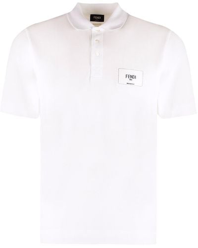 Fendi Cotton Piqué Polo Shirt - White
