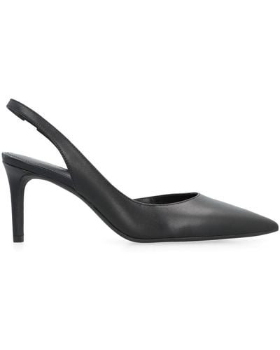 Michael Kors Alina Leather Slingback Court Shoes - Black