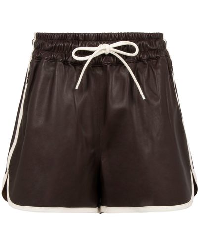 FRAME Leather Shorts - Brown
