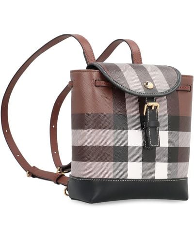Burberry Mini Coated Canvas Backpack - Brown