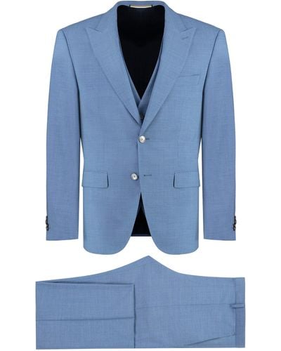 BOSS Stretch Wool Three-pieces Suit - Blue
