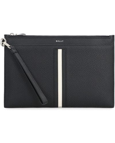 Bally Envelope Leather Flat Pouch - Grey