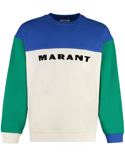 Isabel Marant Aftone Cotton Crew-neck Sweatshirt - Blue