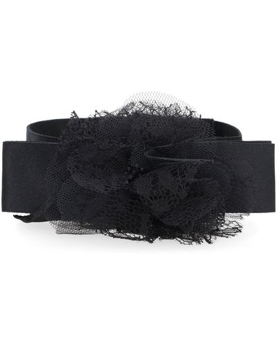 Dolce & Gabbana Ribbon Ckoker With Flower - Black