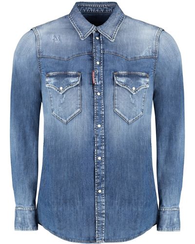 DSquared² Camicia in denim délavé - Blu