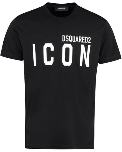 DSquared² T Shirt Stampa Icon - Nero