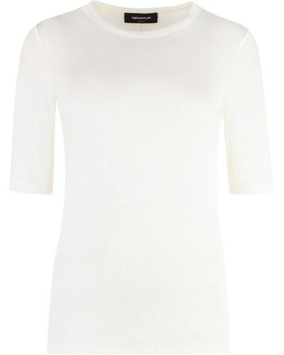 Fabiana Filippi T-shirt girocollo in viscosa - Bianco