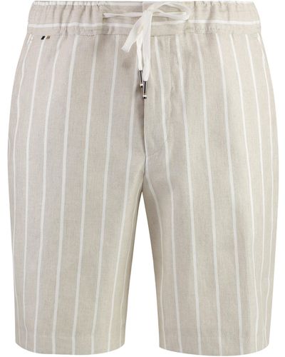 BOSS Linen Bermuda-shorts - Grey
