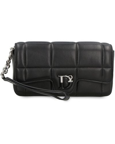 DSquared² Clutch D2 Statement in pelle - Nero