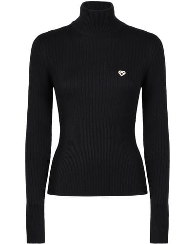 Casablancabrand Wool Turtleneck Sweater - Black