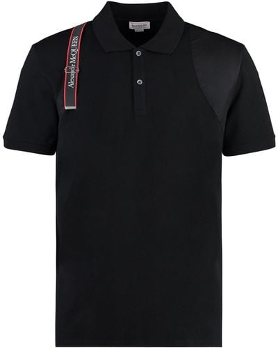 Alexander McQueen Cotton-piqué Polo Shirt - Black