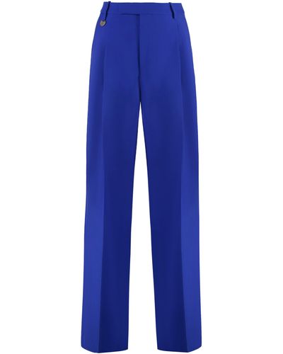 Burberry Virgin Wool Tailored Trousers - Blue