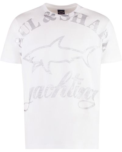 Paul & Shark T-shirt in cotone con logo - Bianco