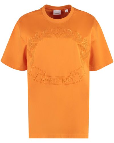 Burberry T-shirt girocollo in cotone - Arancione
