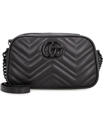 Gucci GG Marmont Quilted Leather Shoulder Bag - Gray
