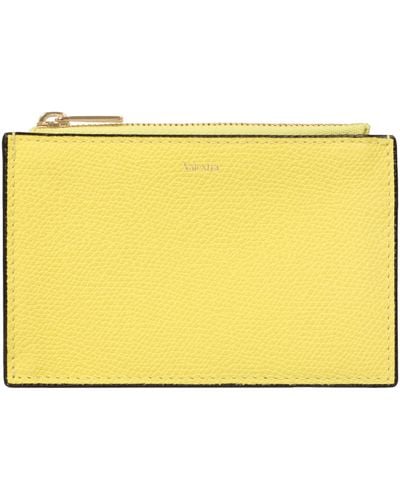 Valextra Leather Card Holder - Yellow