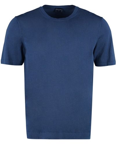 Drumohr T-shirt girocollo in cotone - Blu