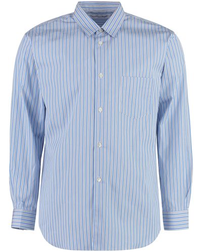 Comme des Garçons Camicia in cotone a righe - Blu