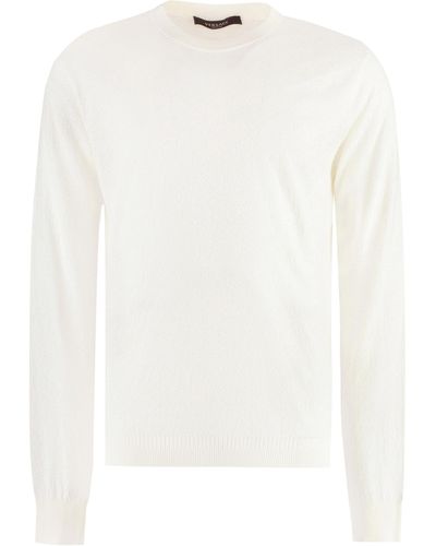 Versace Long Sleeve Cotton Blend T-shirt - White