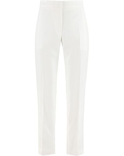 Alexander McQueen Crepe Pants With Straight Legs - White