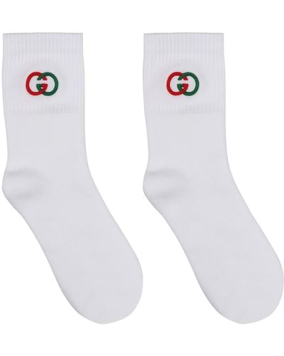 Gucci Logo Cotton Blend Socks - White