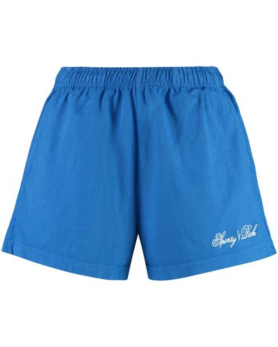 Sporty & Rich Shorts in cotone - Blu