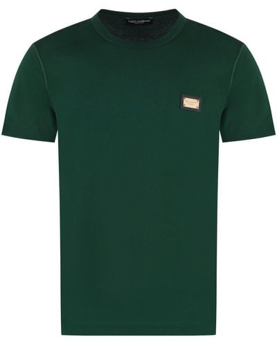 Dolce & Gabbana T-shirt girocollo in cotone - Verde