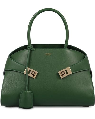 Ferragamo Hug S Leather Handbag - Green