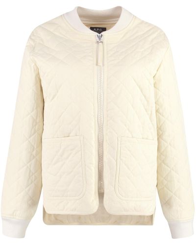 A.P.C. Elea Zippered Cotton Jacket - Natural