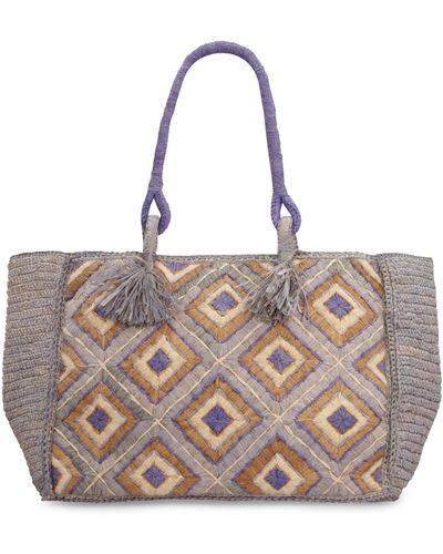 MADE FOR A WOMAN Holy L Raffia Tote Bag - Multicolor