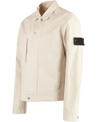 Stone Island Shadow Project Trucker Cotton Overshirt - Natural