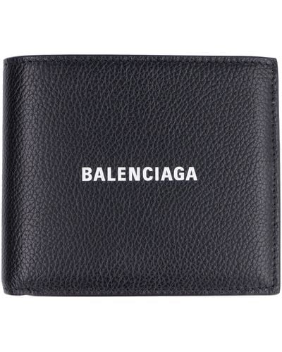 Balenciaga Logo Leather Wallet - Black