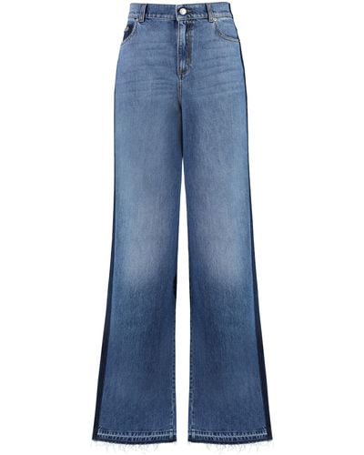 Alexander McQueen High-waist Wide-leg Jeans - Blue