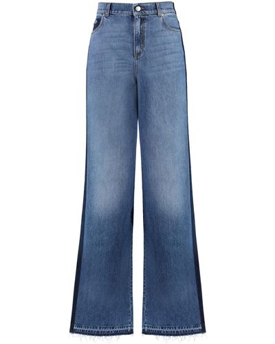 Alexander McQueen Jeans ampi a vita alta - Blu