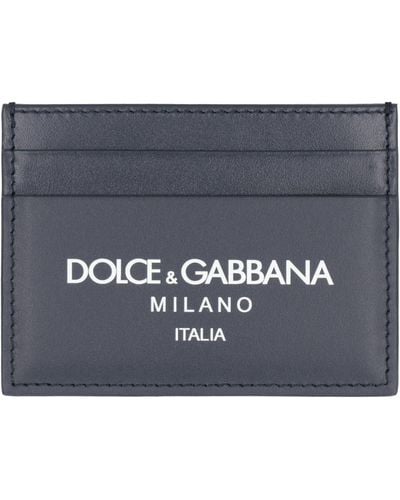 Dolce & Gabbana Leather Card Holder - Grey