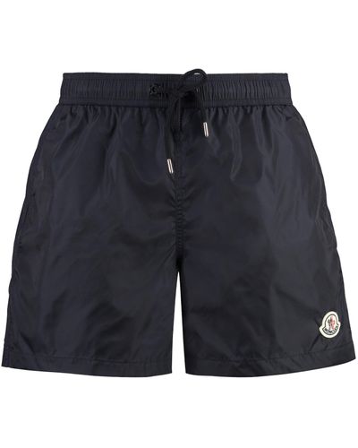 Moncler Shorts da mare con logo - Blu