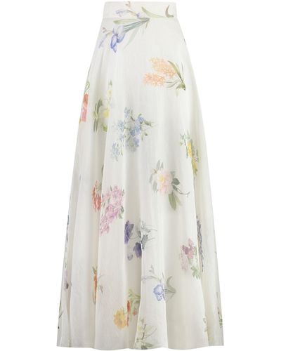 Zimmermann Linen Blend Skirt - White