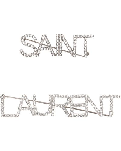 Saint Laurent Set di due spille - Bianco