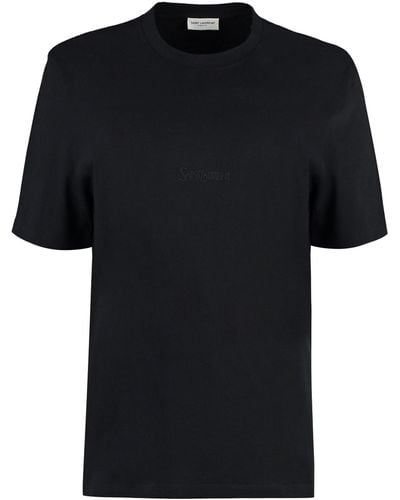 Saint Laurent T-shirt con ricamo - Nero