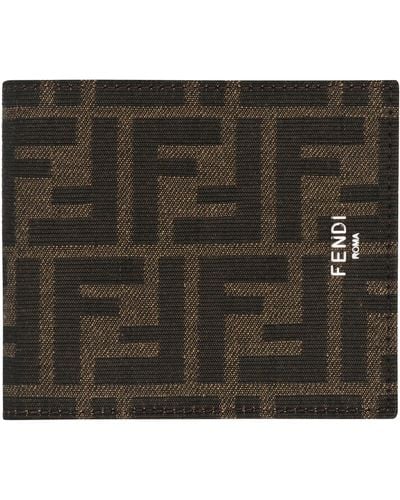 Fendi Ff Fabric Wallet - Black