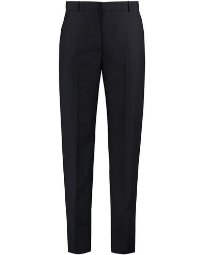 Alexander McQueen Pantaloni classici in misto lana - Blu