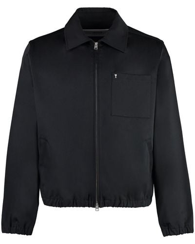 Ami Paris Zippered Cotton Jacket - Black