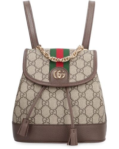 Gucci Mini Ophidia GG Supreme Fabric Backpack - Brown