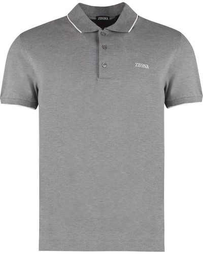 Zegna Cotton-piqué Polo Shirt - Grey
