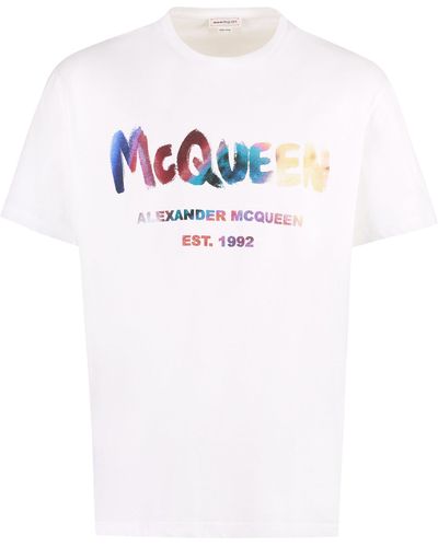 Alexander McQueen T-shirt mcqueen graffiti - Bianco