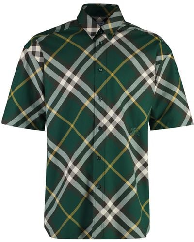 Burberry Camicia in cotone motivo check - Verde