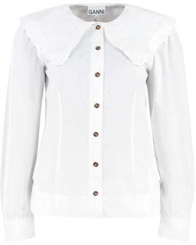 Ganni Camicia in cotone - Bianco