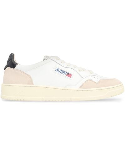 Autry Medalist Leather Low-Top Sneakers - White